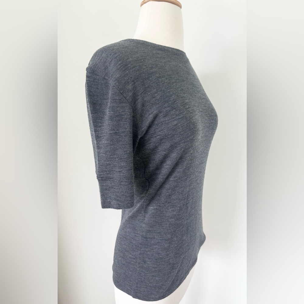 Vince Women’s Heather Gray Sweater 3/4 Sleeve Cashmere Blend Stretchy